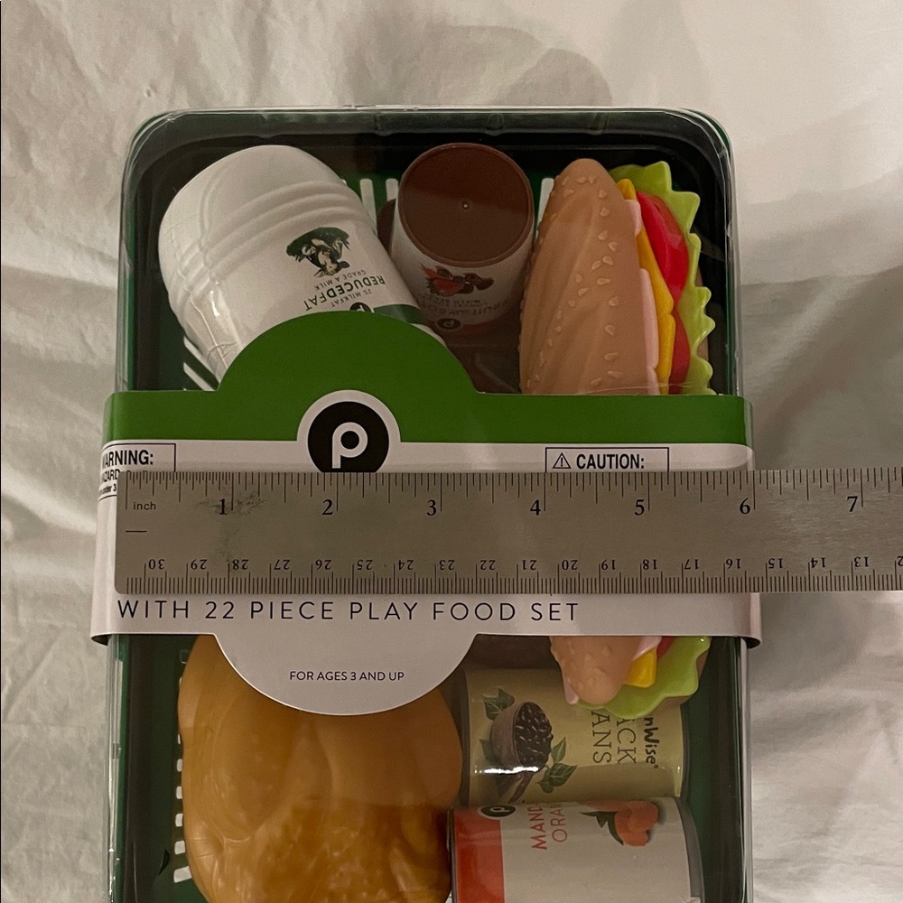 Publix Kids Play Food Set with Basket - Green and White - Picture 6 of 7